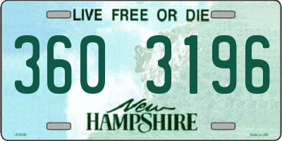 NH license plate 3603196