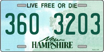 NH license plate 3603203