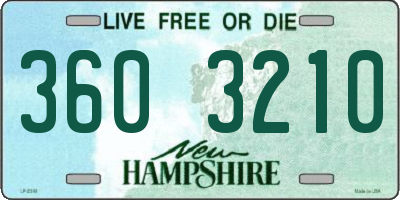 NH license plate 3603210