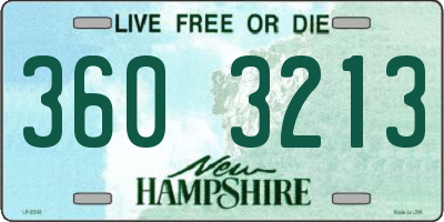 NH license plate 3603213