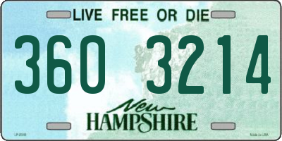 NH license plate 3603214