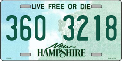 NH license plate 3603218