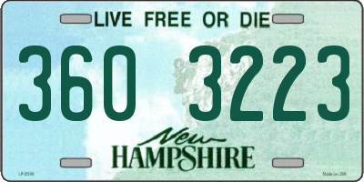 NH license plate 3603223