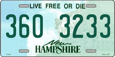 NH license plate 3603233