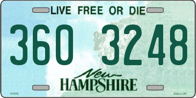 NH license plate 3603248