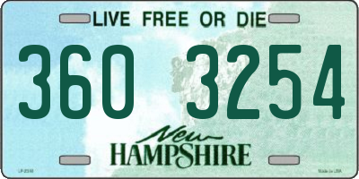NH license plate 3603254