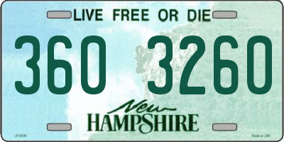 NH license plate 3603260