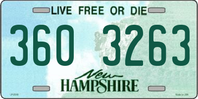 NH license plate 3603263
