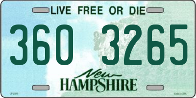 NH license plate 3603265