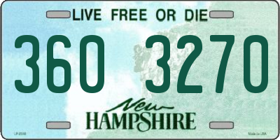 NH license plate 3603270