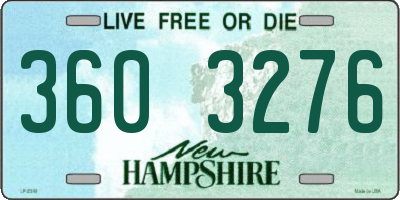 NH license plate 3603276