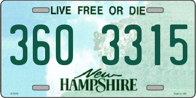 NH license plate 3603315