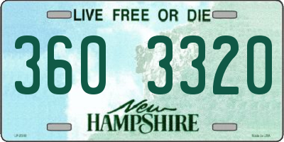 NH license plate 3603320