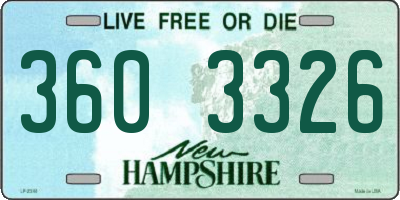 NH license plate 3603326