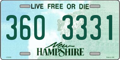 NH license plate 3603331