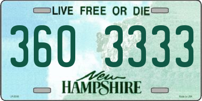 NH license plate 3603333