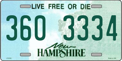 NH license plate 3603334
