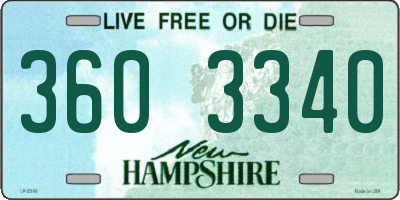 NH license plate 3603340