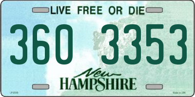 NH license plate 3603353