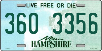 NH license plate 3603356