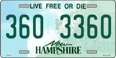 NH license plate 3603360