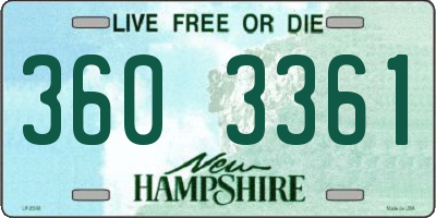 NH license plate 3603361