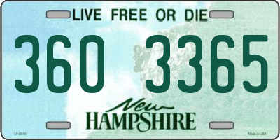 NH license plate 3603365