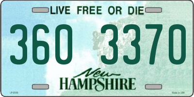 NH license plate 3603370