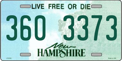 NH license plate 3603373