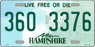 NH license plate 3603376