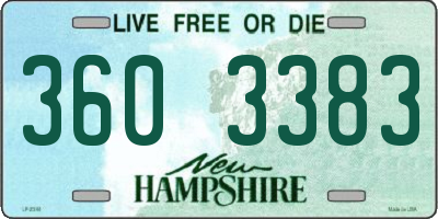 NH license plate 3603383