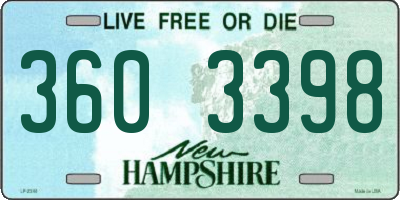 NH license plate 3603398