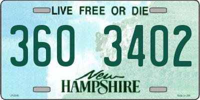 NH license plate 3603402