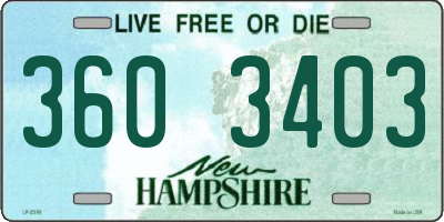NH license plate 3603403