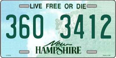 NH license plate 3603412