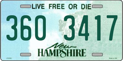 NH license plate 3603417