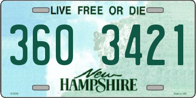 NH license plate 3603421