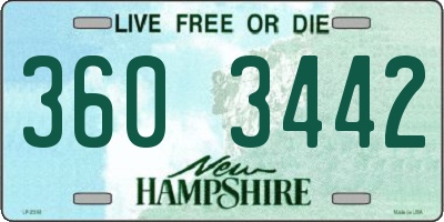 NH license plate 3603442