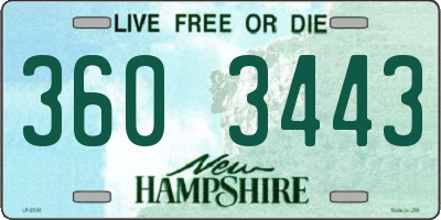 NH license plate 3603443