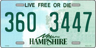 NH license plate 3603447