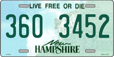 NH license plate 3603452