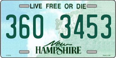 NH license plate 3603453