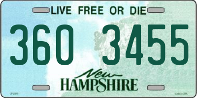 NH license plate 3603455