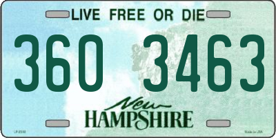 NH license plate 3603463