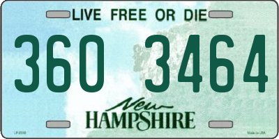NH license plate 3603464