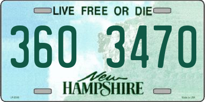 NH license plate 3603470