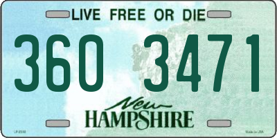 NH license plate 3603471