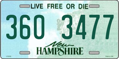 NH license plate 3603477