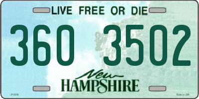 NH license plate 3603502