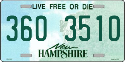NH license plate 3603510